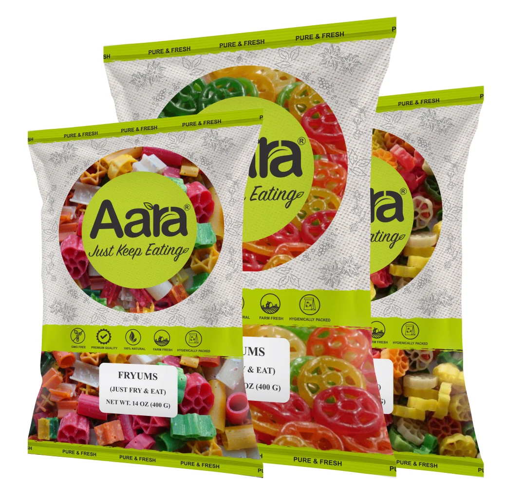 Aara Fryums Fry & Eat Wheel Color - 400 GM