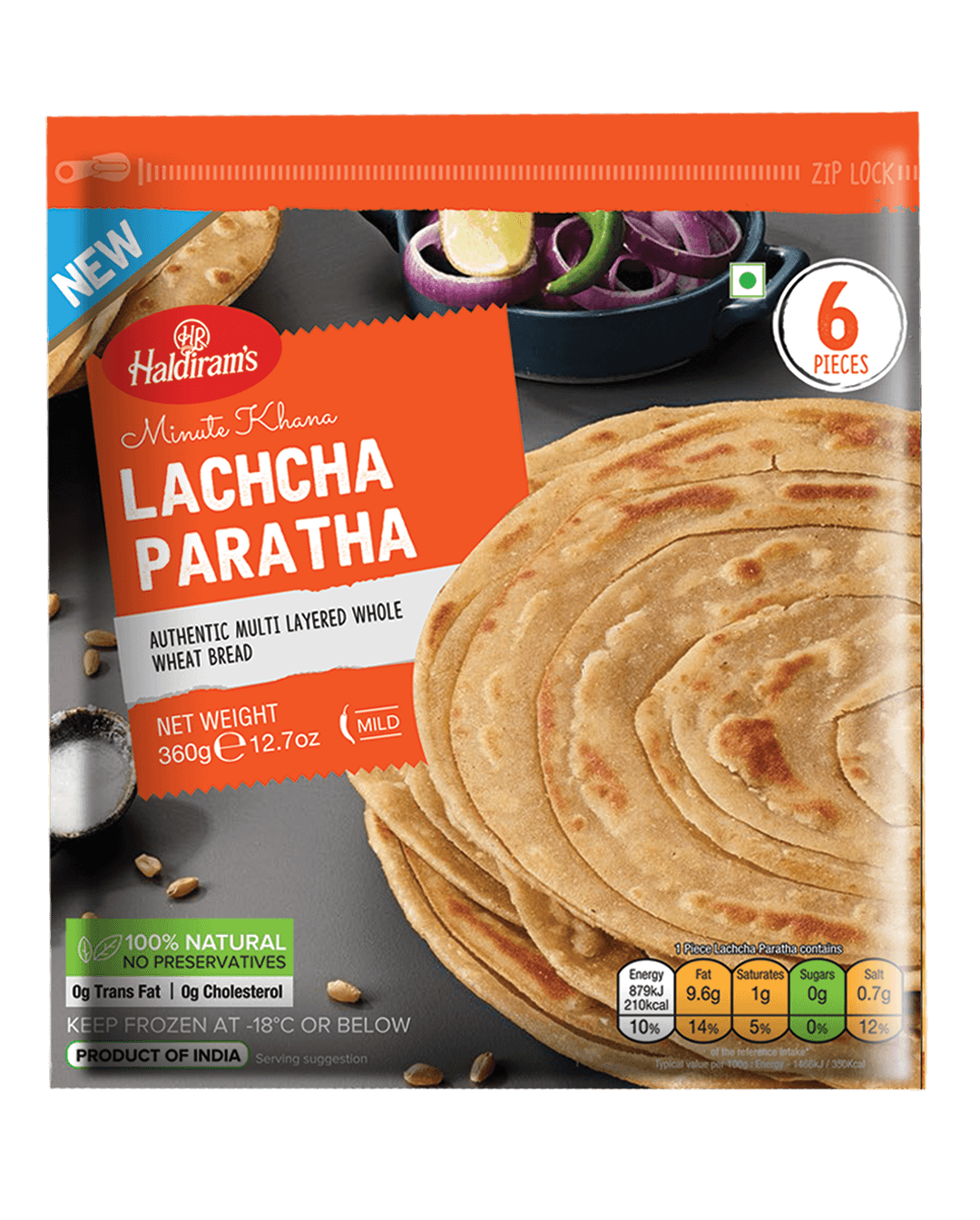 Haldiram Lachcha Paratha - 6 PCS (360 GM)