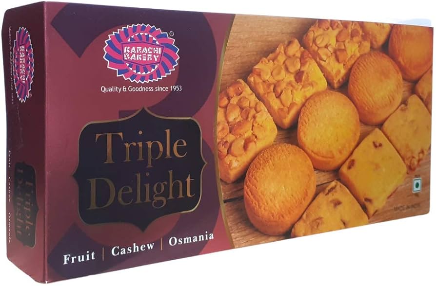 Karachi Bakery Triple Delight (Fruit+Cashew+Osmania) - 21.16 OZ (600 GM)