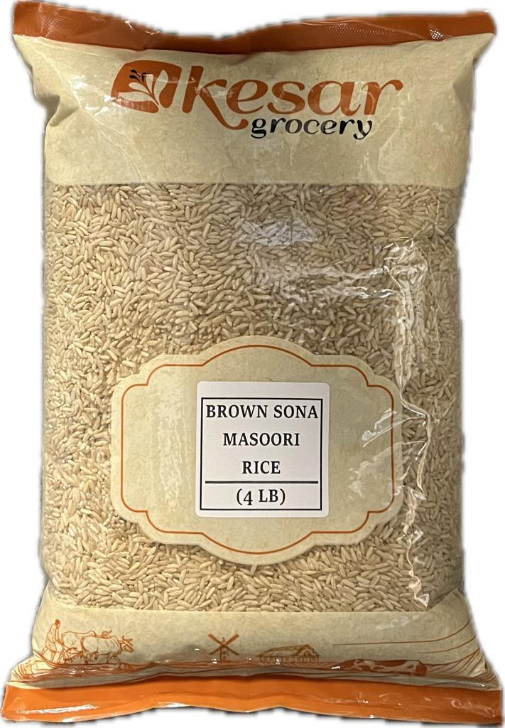 Kesar Brown Sona Masoori Rice - 4 LB