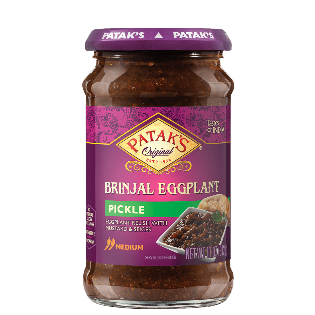 Patak'S Brinjal Eggplant Pickle (MEDIUM) - 10 OZ