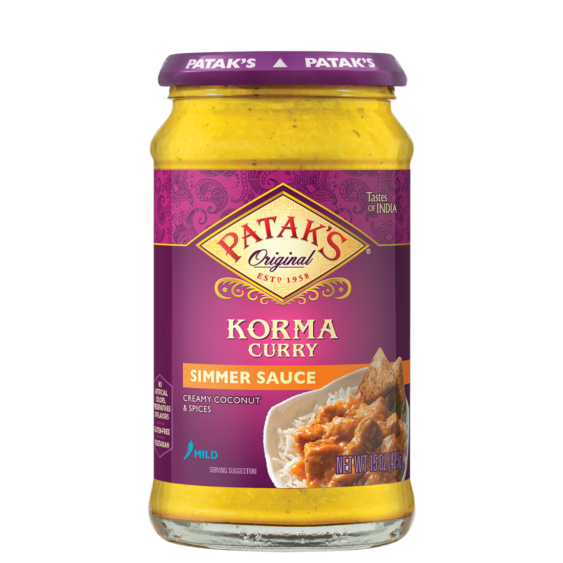 Patak'S Korma Curry Simmer Sauce (MILD) - 10 OZ