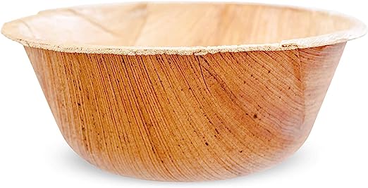 Plam Leaf Disposable Biodegradable Round Bowl 5 Inch - 25-Pack