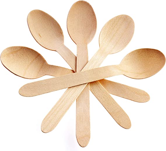Plam Leaf Disposable Biodegradable Spoons - 100 Pcs