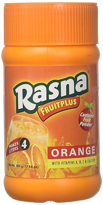 Rasna Fruit Plus Juice Mix (Orange) - 500 GM