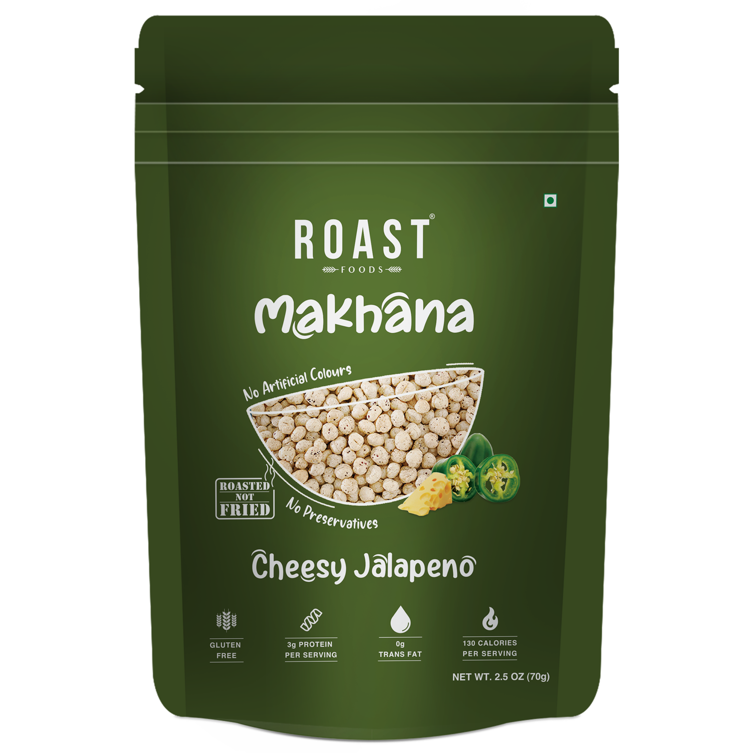 Roast Foods Foxnuts - Cheesy Jalapeno (70 Gm)