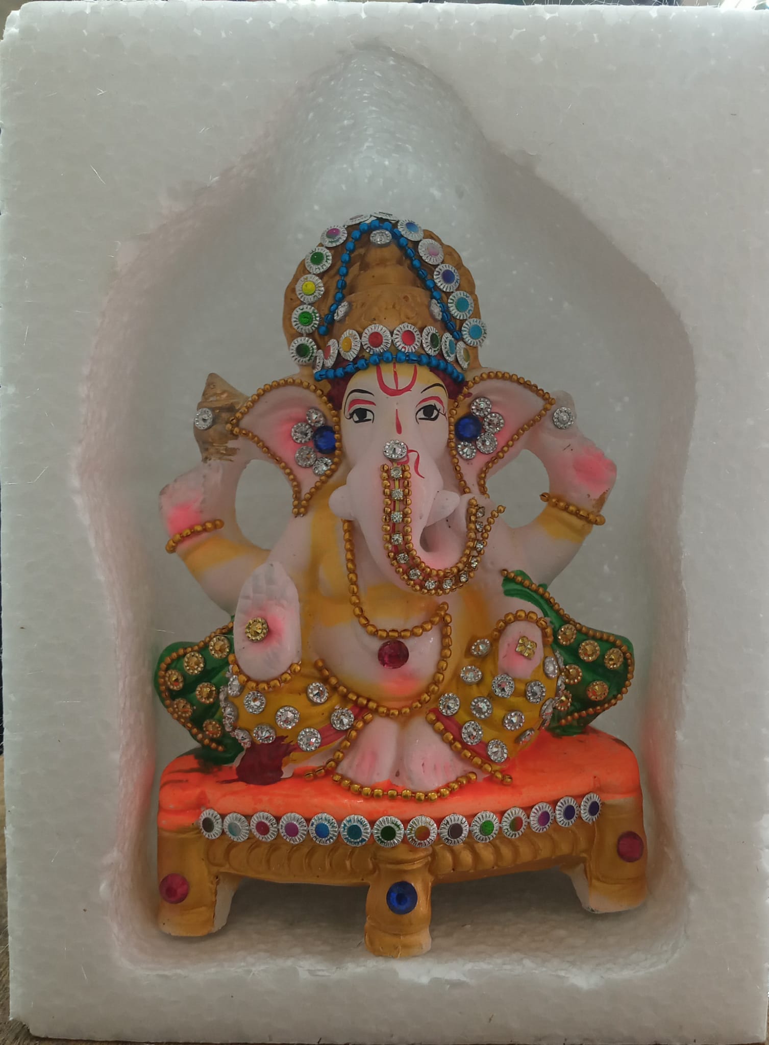 Eco Friendly (CLAY) Lord Ganesha Ganpati Idol (6" Inch)