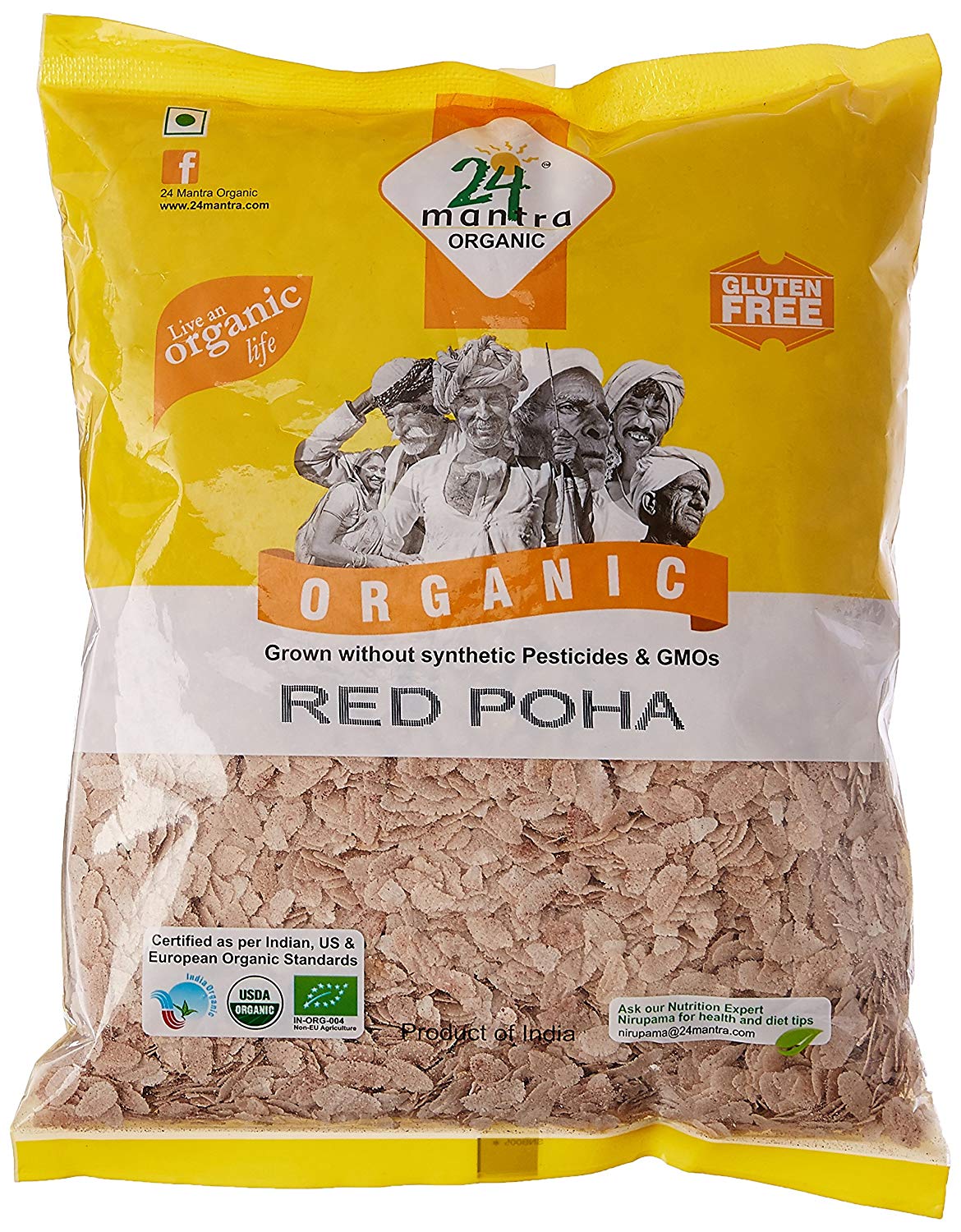 24 Mantra Organic Red Thick Poha - 2 Lb