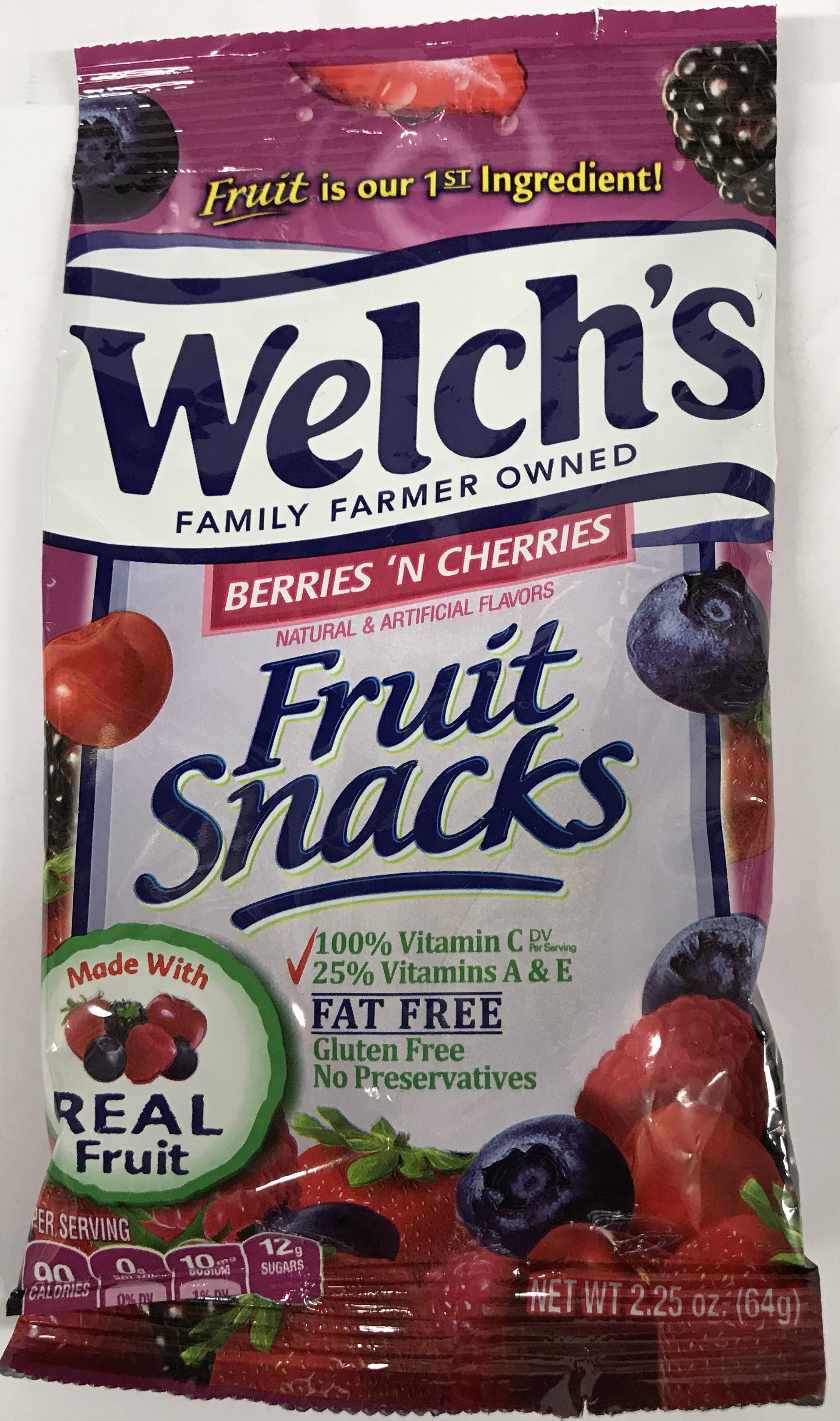 Welch's Fruit Snacks- Berries N Cherries 64gm