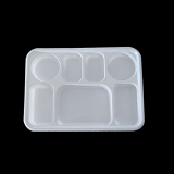 Disposable Plastic Plates 7 Compartment Thali - White (25 PCS)