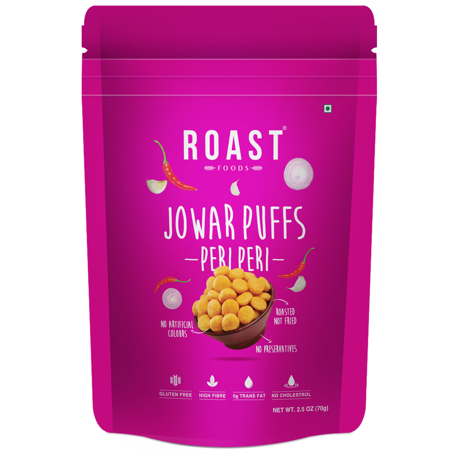 Roast Foods Jowar Puffs - Peri Peri (70 Gm)